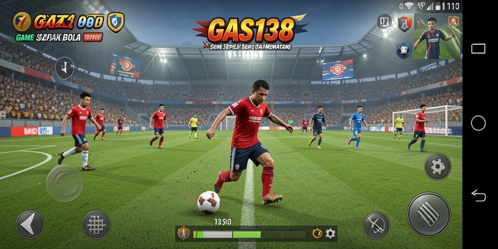 Tampilan gameplay GAS138 dengan aksi sepak bola yang memukau.