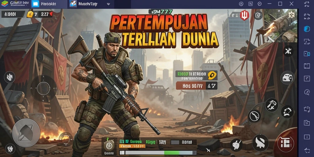 Screenshot utama GM777 menampilkan aksi nyata dalam pertempuran Battle Royale.