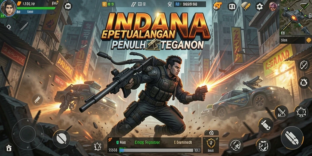 Tangkapan layar menampilkan aksi seru dalam game INDAAA.