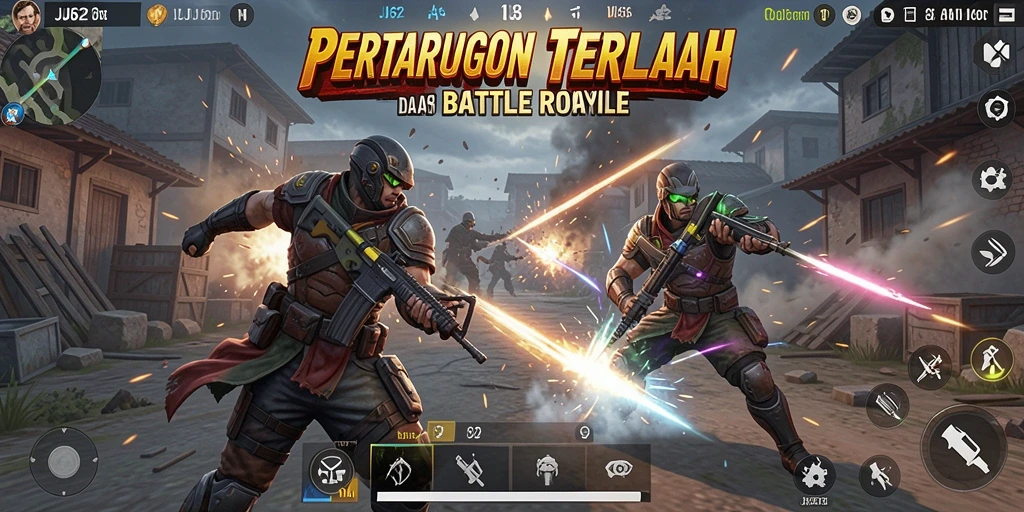 Gameplay menegangkan dalam pertempuran Battle Royale.
