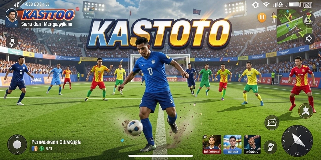 Tampilan gameplay KASTOTO yang seru dengan aksi olahraga yang mendebarkan.