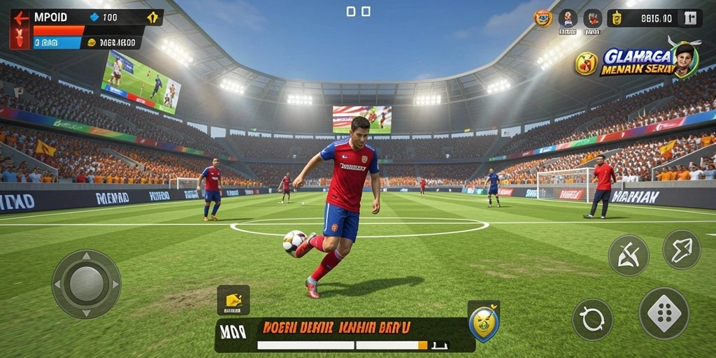 Tampilan screenshot MPOID menampilkan adegan seru dari pertandingan olahraga.
