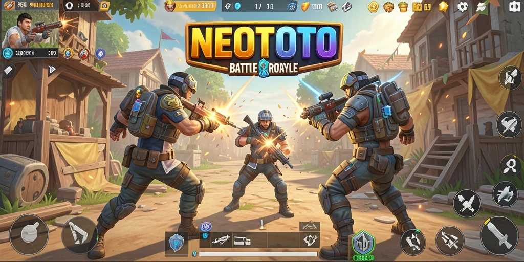 Gameplay mendebarkan NEOTOTO dalam pertempuran Battle Royale.