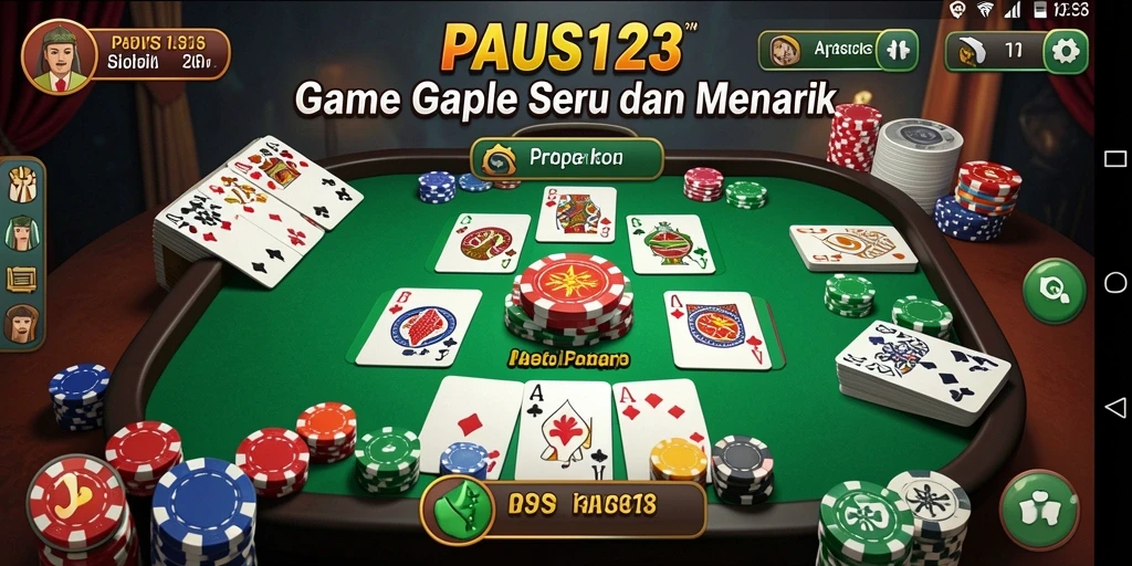 Tampilan permainan Gaple yang seru dan interaktif di PAUS123.